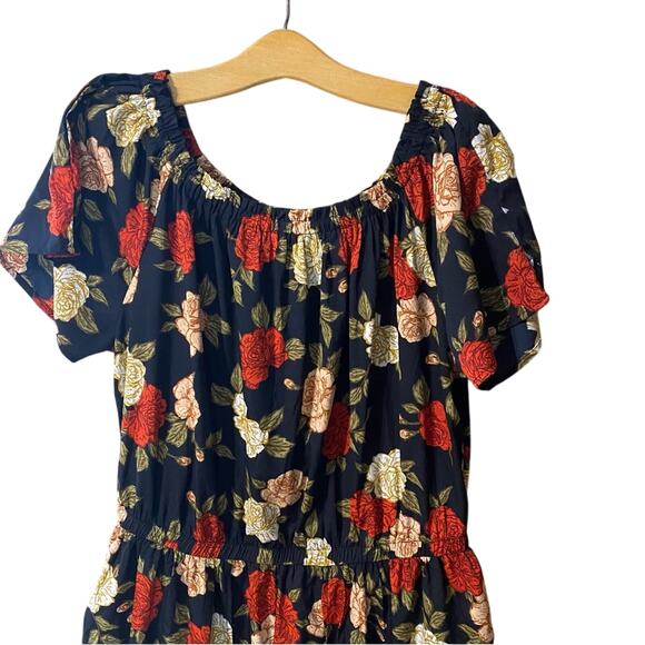 Speed Control Multicolor Floral romper dress 2X scoopneck dark academia romantic - Picture 5 of 11